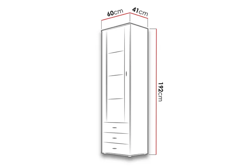 Soho Smalt Vitrinskåp RGB LED Belysning 41 cm djup 60 cm bred 192 cm hög Mörkt Trä Glas - Svart - Products - Förvaring - Skåp - Vitrinskåp