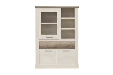 Talebi Skänk 41 cm djup 108 cm bred 212 cm hög Ljust Trä - Brun/Vit - Products - Förvaring - Skåp - Vitrinskåp