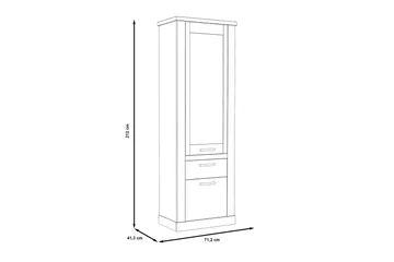 Talebi Vitrinskåp 41 cm djup 71 cm bred 212 cm hög Ljust Trä - Brun/Vit - Products - Förvaring - Skåp - Vitrinskåp