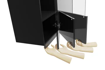 Tessan Vitrinskåp 45x32x117 cm - Svart - Products - Förvaring - Skåp - Vitrinskåp