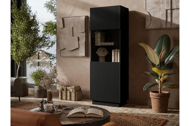 Torvalen Vitrinskåp 60x178 cm - Svart - Products - Förvaring - Skåp - Vitrinskåp