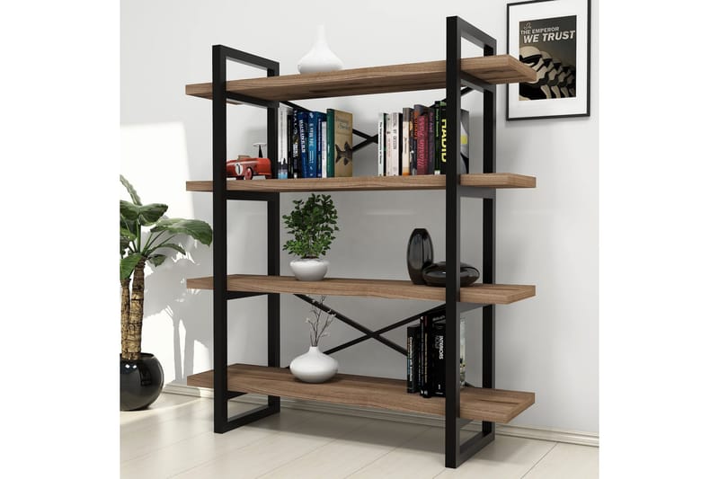 Puqa Design Bokhylla - Valnöt - Products - Förvaring - Småförvaring - Väggförvaring