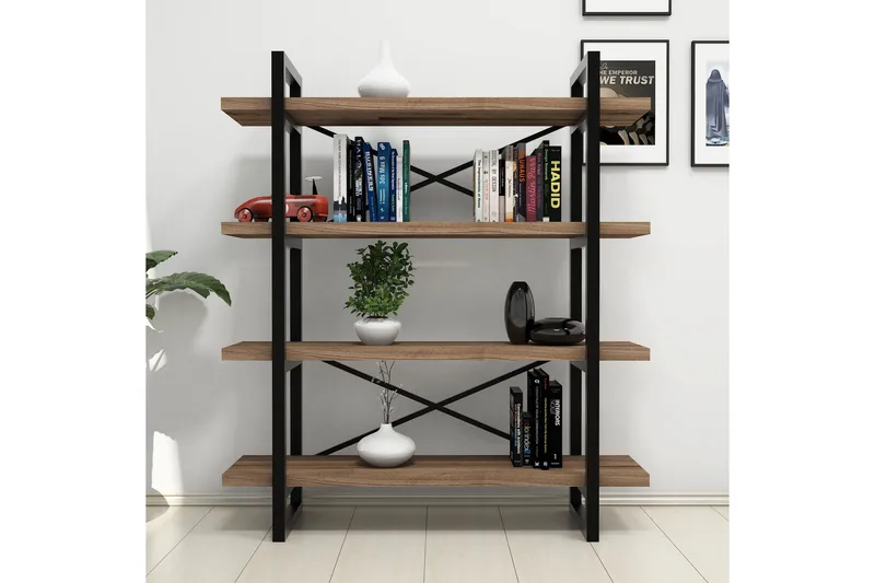 Puqa Design Bokhylla - Valnöt - Products - Förvaring - Småförvaring - Väggförvaring