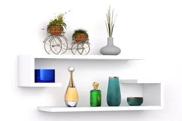 Sergoit Vägghylla 60x20 cm 4 Hyllor - Vit - Products - Förvaring - Småförvaring - Väggförvaring