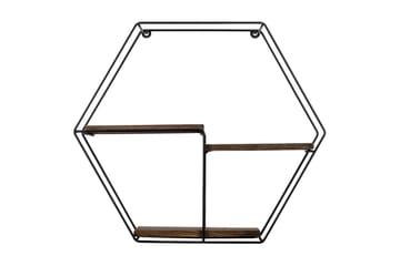 Serotinus Vägghylla 60x15 cm 3 Hyllor - Svart/Mörkbrun - Products - Förvaring - Småförvaring - Väggförvaring