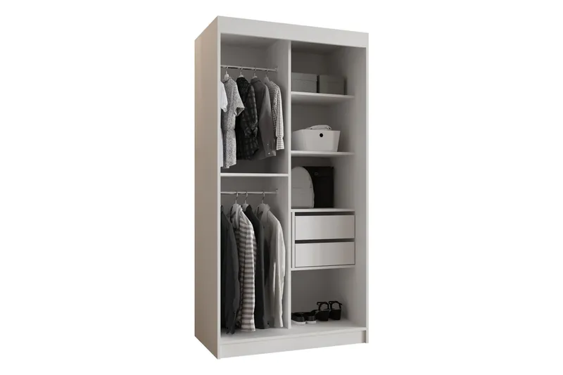 Tallmo Garderob m. Spegel 100x200 cm - Brun/Beige - Products - Förvaring - Garderober & garderobssystem