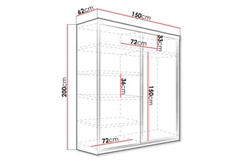 Top Garderob 62x150 cm - Vit - Products - Förvaring - Garderober & garderobssystem