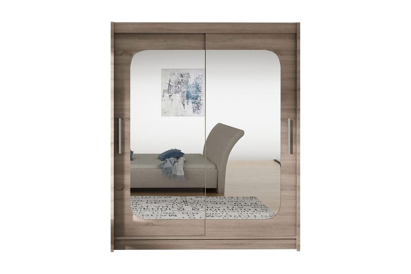 West Garderob 150x58x200 cm LED-belysning, Beige