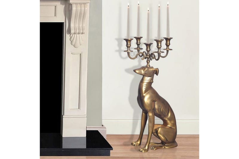 Dekorativ figur Wohnling Ljusstake Greyhound Aluminium Modern - Products - Inredning - Ljus & dofter - Ljusstakar & ljuslyktor