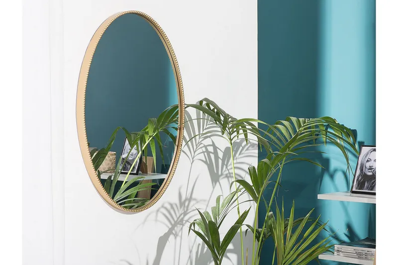 Aamya Spegel Oval 83x57 cm - Guld - Products - Inredning - Spegel - Hallspegel