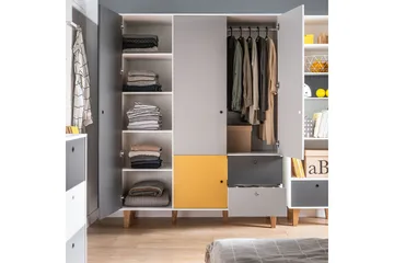 Concept Garderob Vit/Mörkgrå/Röd - VOX - Products - Möbler - Barnmöbler - Förvaring barnrum - Barngarderob