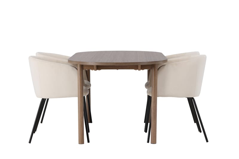 Andy Matgrupp 180 cm Oval med 4 Berit stolar - Beige - Products - Möbler - Bord & matgrupp - Matgrupp