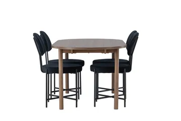 Andy Matgrupp 180 cm Oval med 4 Stella stolar - Svart - Products - Möbler - Bord & matgrupp - Matgrupp