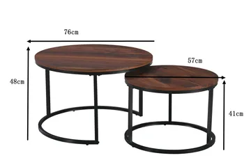 Alex Satsbord 76 cm Runt - Valnöt/Svart - Products - Möbler - Bord & matgrupp - Avlastningsbord & sidobord - Satsbord