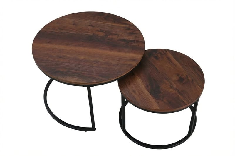 Alex Satsbord 76 cm Runt - Valnöt/Svart - Products - Möbler - Bord & matgrupp - Avlastningsbord & sidobord - Satsbord