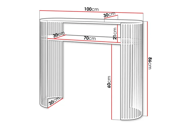 Friend Konsollbord 100 cm - Rosa/Grå - Products - Möbler - Bord & matgrupp - Avlastningsbord & sidobord - Konsolbord & hallbord