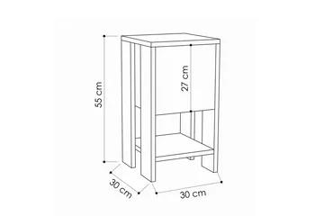 Homitis Sängbord 30 cm med Förvaring Hylla + Lucka - Mörkgrå - Products - Möbler - Bord & matgrupp - Avlastningsbord & sidobord - Sängbord & nattduksbord