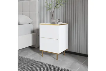 Imaj Sängbord 40 cm - Vit/Guld - Products - Möbler - Bord & matgrupp - Avlastningsbord & sidobord - Sängbord & nattduksbord