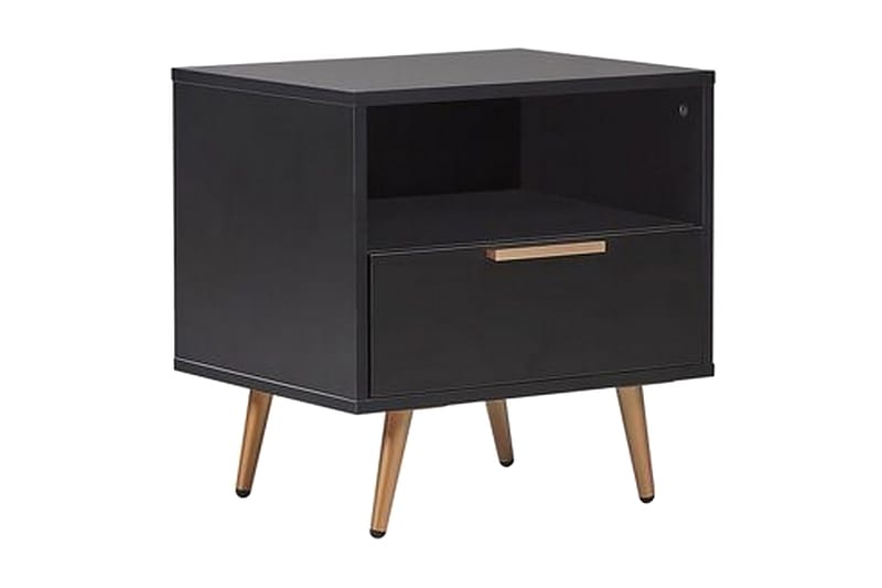 Indio Sängbord 50 cm - Svart/Guld - Products - Möbler - Bord & matgrupp - Avlastningsbord & sidobord - Sängbord & nattduksbord