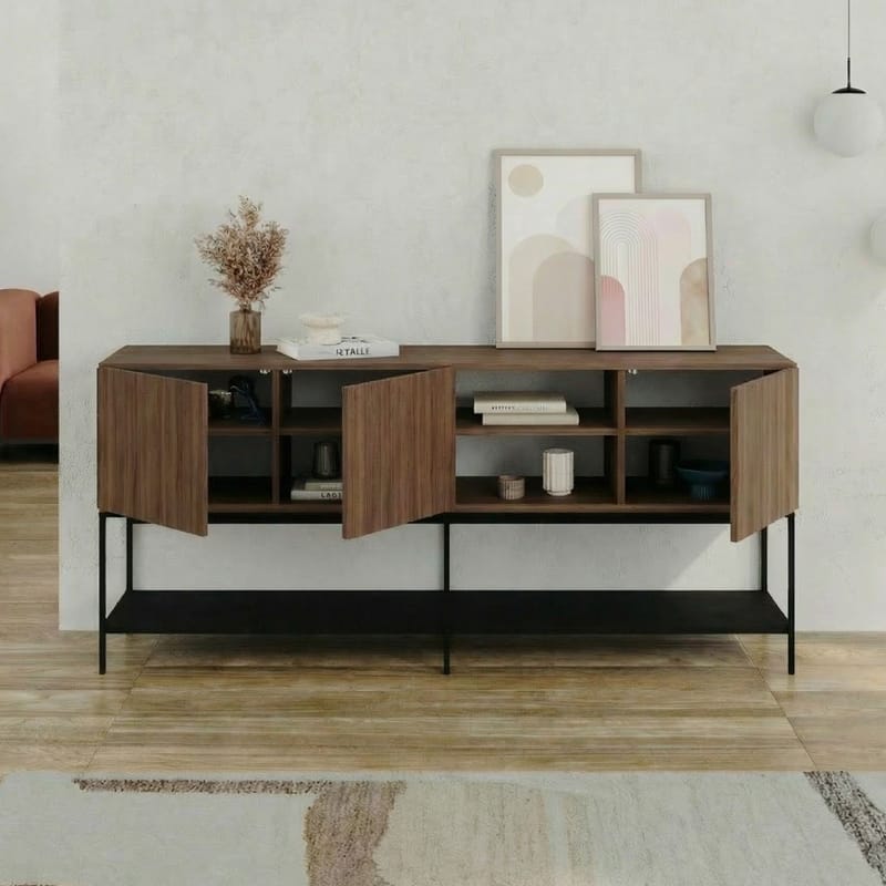 Kenvor Konsol 180x80x40 cm - Milano Walnut, Wood Black, Black - Products - Möbler - Bord & matgrupp - Avlastningsbord & sidobord - Konsolbord & hallbord
