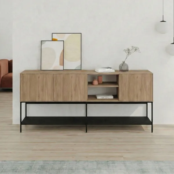 Kenvor Konsol 180x80x40 cm - Naturlig ek, Wood Black, svart - Products - Möbler - Bord & matgrupp - Avlastningsbord & sidobord - Konsolbord & hallbord