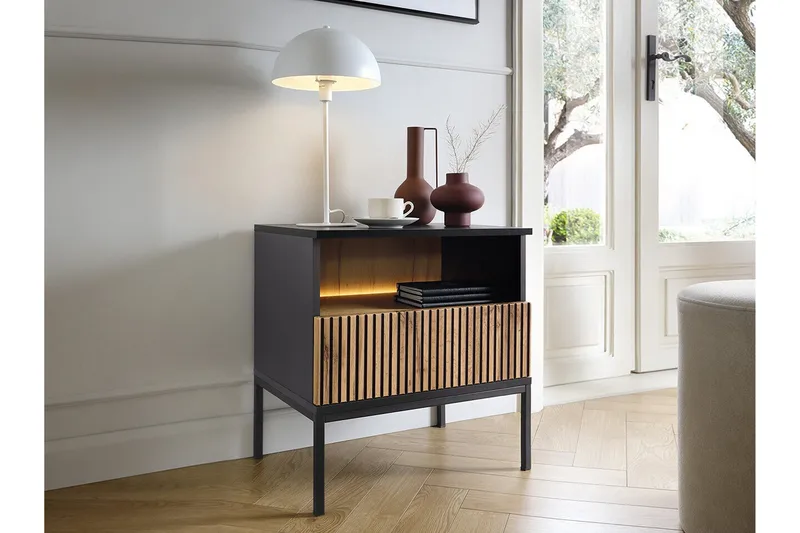 Klinkerville Sängbord 54 cm - Svart - Products - Möbler - Bord & matgrupp - Avlastningsbord & sidobord - Sängbord & nattduksbord