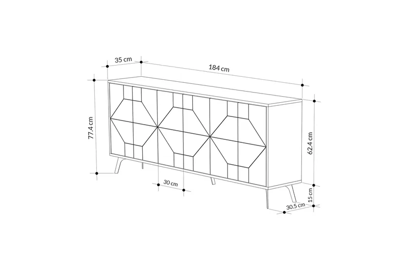 Rinorea Konsollbord 184x77,4 cm - Vit - Products - Möbler - Bord & matgrupp - Avlastningsbord & sidobord - Konsolbord & hallbord