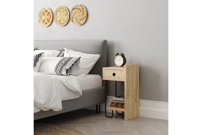 Sirius Sängbord 32x30 cm Ljusbrun - Hanah Home - Products - Möbler - Bord & matgrupp - Avlastningsbord & sidobord - Sängbord & nattduksbord