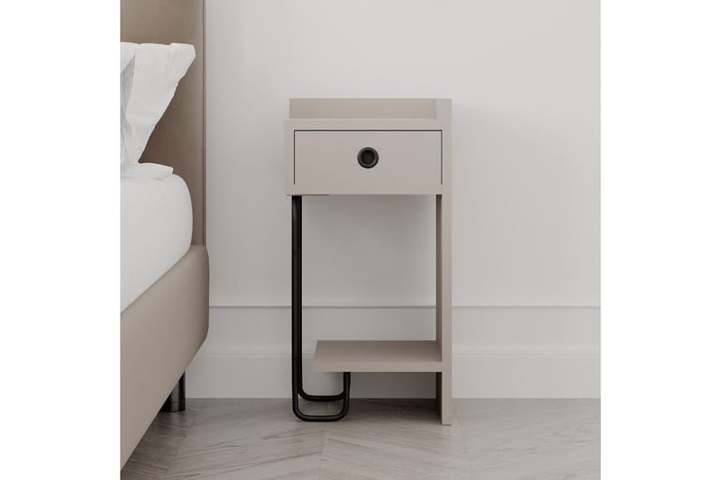 Sirius Sängbord 32x30 cm Ljusbrun - Hanah Home - Products - Möbler - Bord & matgrupp - Avlastningsbord & sidobord - Sängbord & nattduksbord