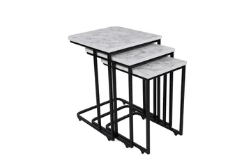 Nagako Satsbord Vit/Svart - Hanah Home - Products - Möbler - Bord & matgrupp - Avlastningsbord & sidobord - Satsbord