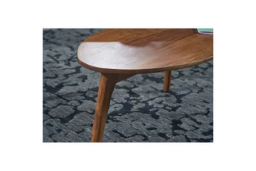 Satsbord Wohnling Set om 2 njurformad, massivt trä, träben, lantstil mörkbrun - mörkbrun - Products - Möbler - Bord & matgrupp - Avlastningsbord & sidobord - Satsbord