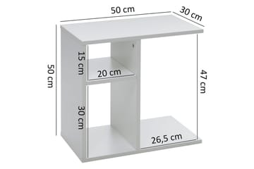 Sido bord Wohnling folierad spånskiva 50 cm, modern loftstil Vit - Vit - Products - Möbler - Bord & matgrupp - Avlastningsbord & sidobord - Brickbord & småbord