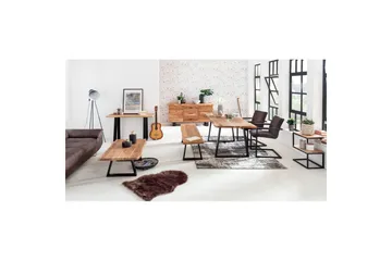 Sido bord Wohnling Massivt trä, S Cube, metallram i lantlig stil Akacia - Akacia - Products - Möbler - Bord & matgrupp - Avlastningsbord & sidobord - Brickbord & småbord