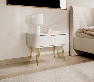 Walia Sängbord 63 cm - Vit - Products - Möbler - Bord & matgrupp - Avlastningsbord & sidobord - Sängbord & nattduksbord