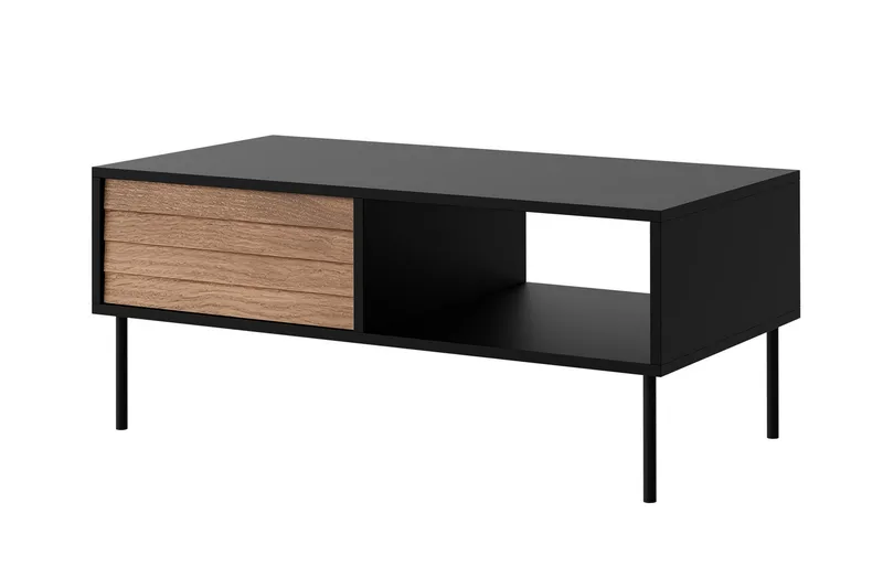 Belonger Soffbord 100 cm, Svart/Valnöt