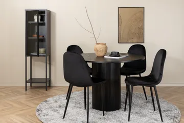 Biana Matgrupp 110 cm Rund inkl 4 Pontus Stolar - Svart - Products - Möbler - Bord & matgrupp - Matgrupp