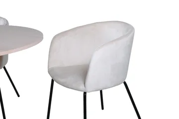 Bianca Matgrupp 110 cm Rund med 4 Berit stolar - Beige - Products - Möbler - Bord & matgrupp - Matgrupp