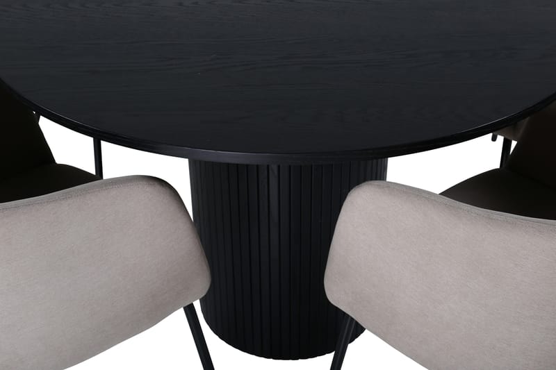 Bianca Matgrupp 110 cm Rund med 4 Berit stolar - Beige - Products - Möbler - Bord & matgrupp - Matgrupp