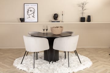 Bianca Matgrupp 110 cm Rund med 4 Berit stolar - Svart - Products - Möbler - Bord & matgrupp - Matgrupp