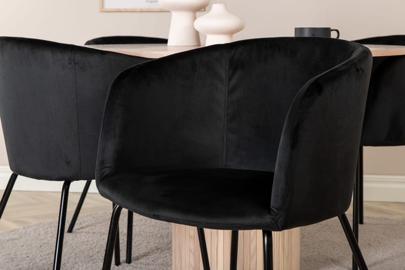 Bianca Matgrupp 110 cm Rund med 4 Berit stolar - Svart - Products - Möbler - Bord & matgrupp - Matgrupp