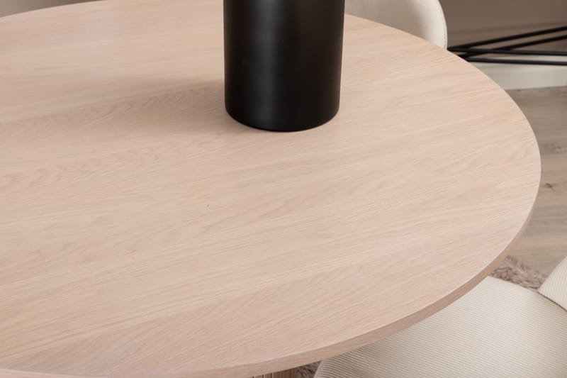 Bianca Matgrupp 110 cm Rund med 4 Velvet stolar - Beige - Products - Möbler - Bord & matgrupp - Matgrupp
