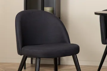Bianca Matgrupp 110 cm Rund med 4 Velvet stolar - Svart - Products - Möbler - Bord & matgrupp - Matgrupp