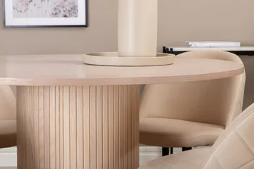 Bianca Matgrupp 110 cm Rund med 4 Velvet stolar - Svart - Products - Möbler - Bord & matgrupp - Matgrupp