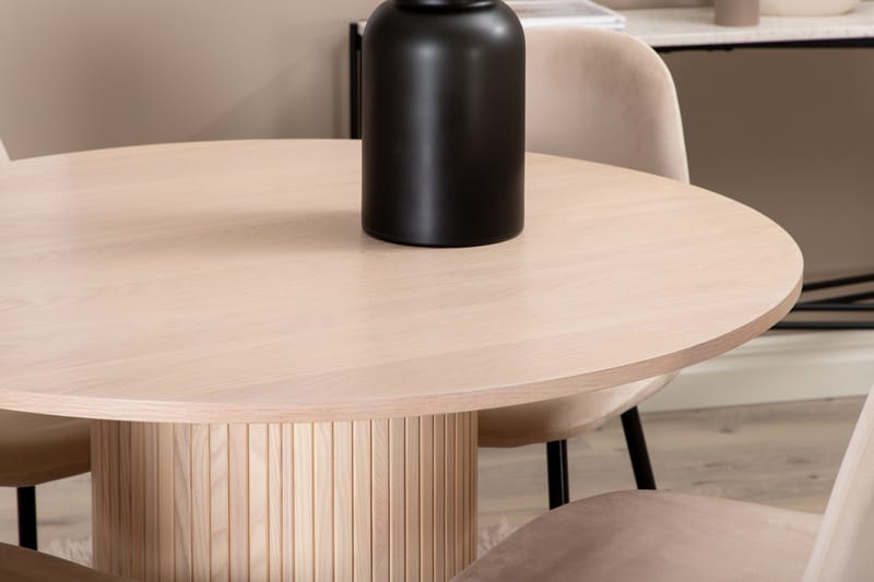 Bianca Matgrupp 110 cm Rund med 4 Polar stolar - Beige - Products - Möbler - Bord & matgrupp - Matgrupp