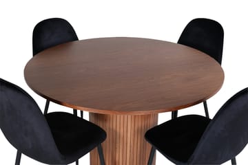 Bianca Matgrupp 110 cm Rund med 4 Polar stolar - Svart - Products - Möbler - Bord & matgrupp - Matgrupp