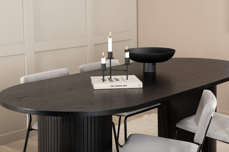 Bianca Matgrupp 200 cm Oval med 4 Kenth stolar - Svart - Products - Möbler - Bord & matgrupp - Matgrupp