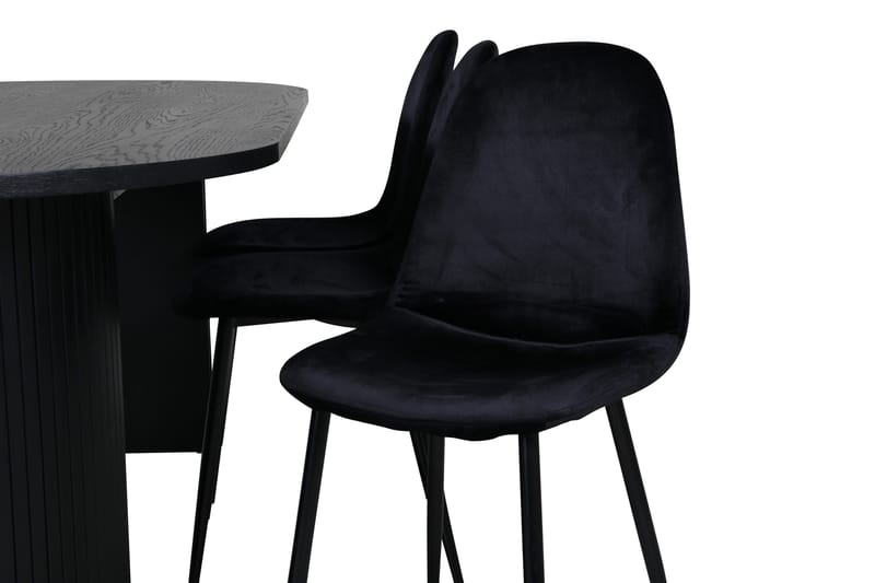Bianca Matgrupp 200 cm Oval med 6 Polar stolar - Svart - Products - Möbler - Bord & matgrupp - Matgrupp