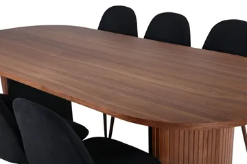 Bianca Matgrupp 200 cm Oval med 6 Polar stolar - Svart - Products - Möbler - Bord & matgrupp - Matgrupp