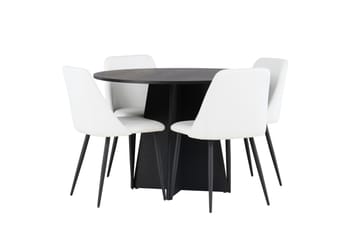 Bootcut Matgrupp 110 cm Rund med 4 Night stolar - Svart - Products - Möbler - Bord & matgrupp - Matgrupp