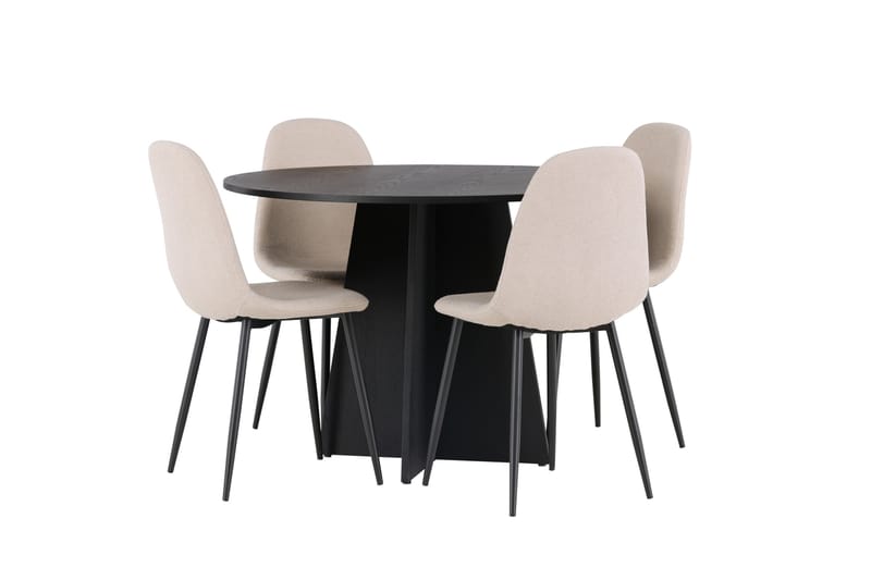 Bootcut Matgrupp 110 cm Rund med 4 Polar stolar - Beige - Products - Möbler - Bord & matgrupp - Matgrupp